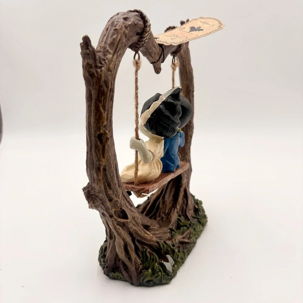 Sweet Street Frankenstein and Bride Halloween Monster Couple Heart Tree Swing